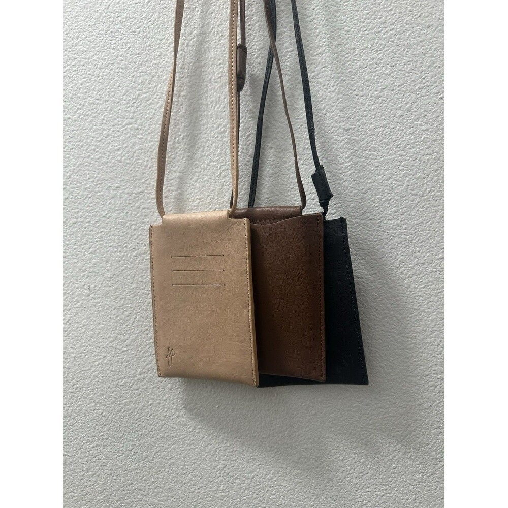 FREE PEOPLE Hudson Set Of 3 Minimalist Brown, Black, Blush Leather